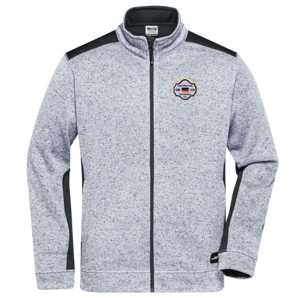 Strickfleece Jacke weiß-carbon / Herren