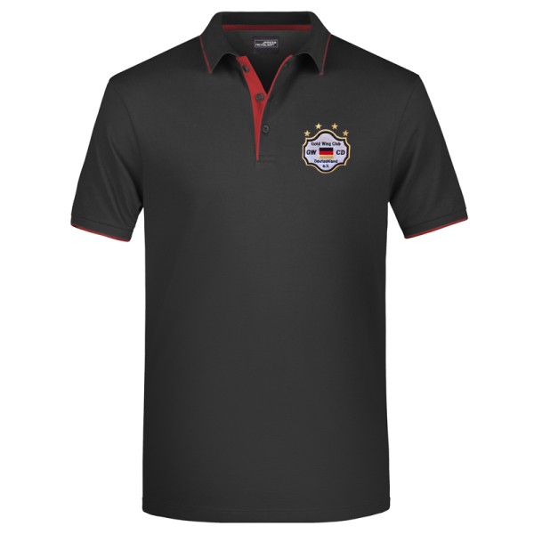 Polo-Shirt Stripes schwarz-rot / Herren