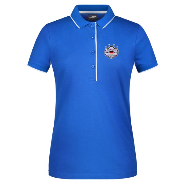 Polo-Shirt Stripes royal-weiß / Damen