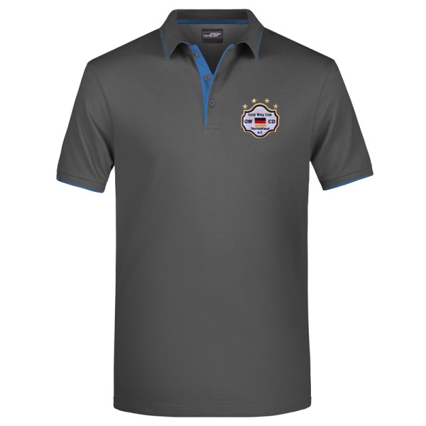 Polo-Shirt Stripes graphite-aqua / Herren