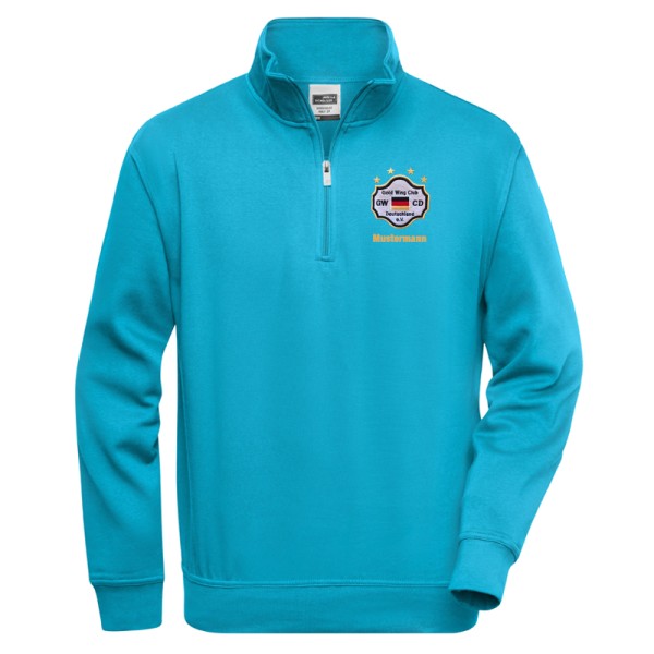 Zip-Sweat türkis / Unisex