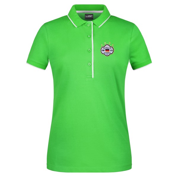 Polo-Shirt Stripes grün-weiß / Damen