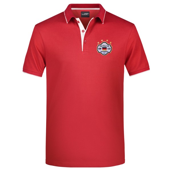 Polo-Shirt Stripes rot-weiß / Herren